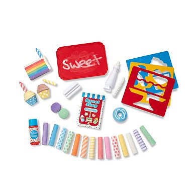 Melissa & Doug Sweet Multi-Colored Chalk and Holders Play Set - 33 Pieces