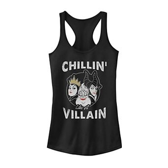 Disney Villains "Chillin' Like A Villain" Distressed Group Shot Juniors' Tank Top