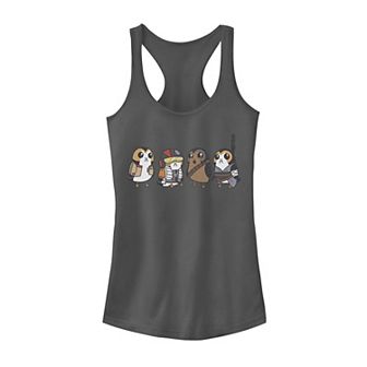Juniors' Star Wars Porgs Dressed As Characters Tank Top