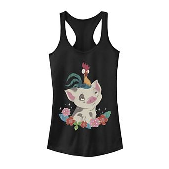 Juniors' Disney's Moana HeiHei And Pua Flowers Tank Top