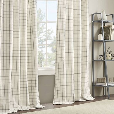 Madison Park Salford Plaid Rod Pocket and Back Tab Light Filtering Window Curtain