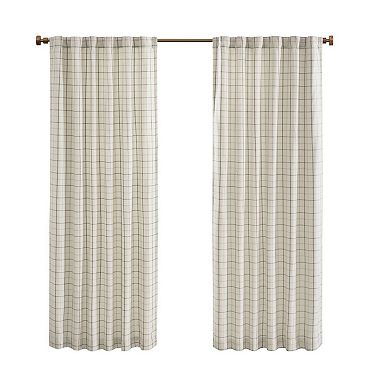 Madison Park Salford Plaid Rod Pocket and Back Tab Light Filtering Window Curtain