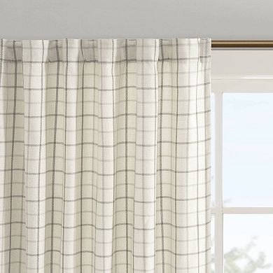 Madison Park Salford Plaid Rod Pocket and Back Tab Light Filtering Window Curtain