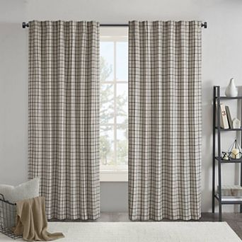 Madison Park Salford Plaid Rod Pocket and Back Tab Light Filtering 1 Window Curtain Panel