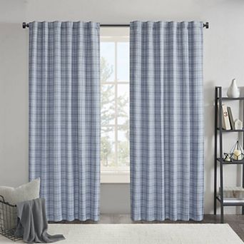 Madison Park Salford Plaid Rod Pocket and Back Tab Light Filtering 1 Window Curtain Panel