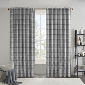 Madison Park Salford Plaid Rod Pocket and Back Tab Light Filtering 1 Window Curtain Panel