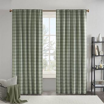 Madison Park Salford Plaid Rod Pocket and Back Tab Light Filtering 1 Window Curtain Panel