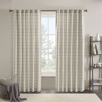 Madison Park Salford Plaid Rod Pocket and Back Tab Light Filtering 1 Window Curtain Panel