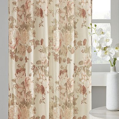 Madison Park Abelia Printed Floral Twist Tab Top Voile Sheer Window Curtain