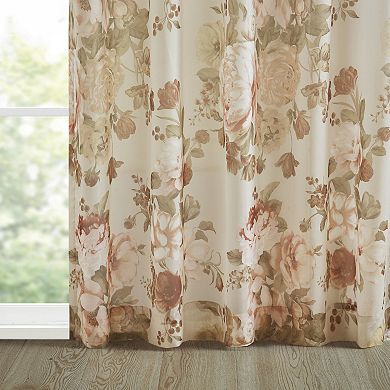 Madison Park Abelia Printed Floral Rod Pocket and Back Tab Voile Sheer