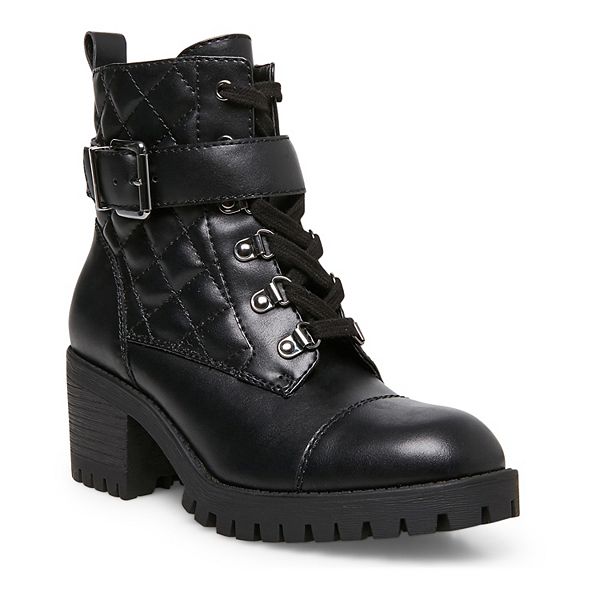 Madden Girl Harlow Women S High Heel Combat Boots