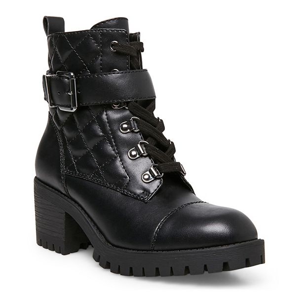 madden girl Harlow Women s High Heel Combat Boots