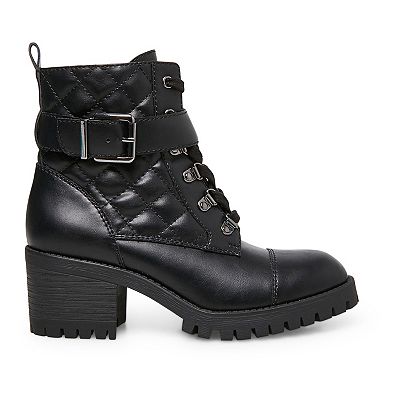 madden girl Harlow Women s High Heel Combat Boots