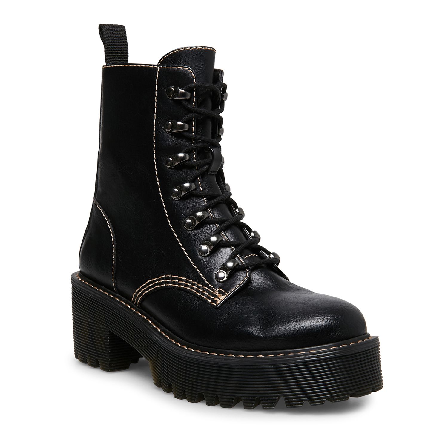 black platform combat boots