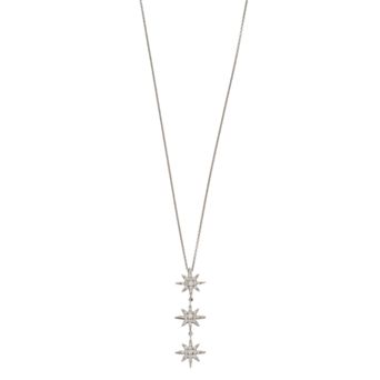 Simply Vera Vera Wang Sterling Silver 1/4 Carat T.W. Diamond 3-Star Pendant Necklace