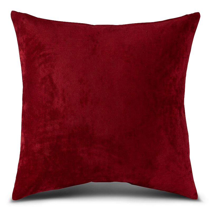 Greendale Home Fashions Velvet Throw Pillow Cover, Med Red, 20X20