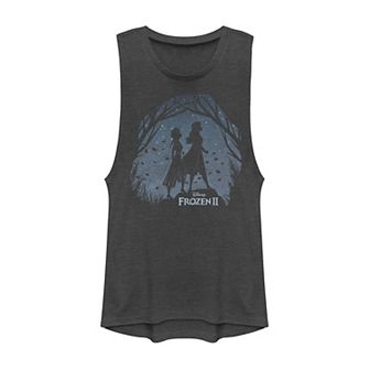 Disney's Frozen 2 Elsa & Anna Juniors' Forest Silhouettes Muscle Tank Top