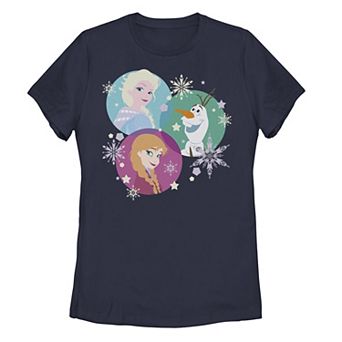 Juniors' Disney's Frozen Elsa Ana Olaf Color Spheres Tee