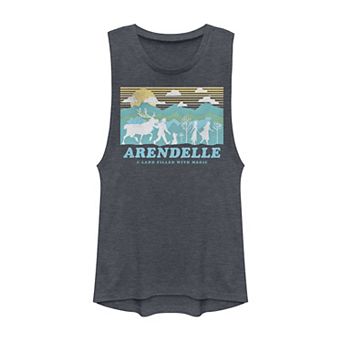 Juniors' Disney Frozen 2 Arendelle Group Silhouette Muscle Tank Top