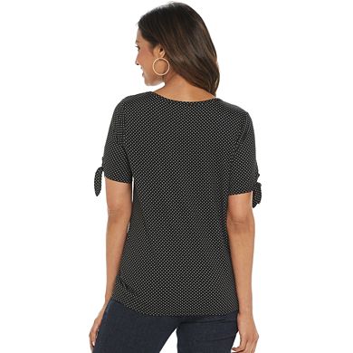 Women's Croft & Barrow® Short Tie Sleeve Tee