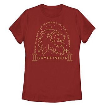 Juniors' Harry Potter Gryffindor Line Art Logo Graphic Tee
