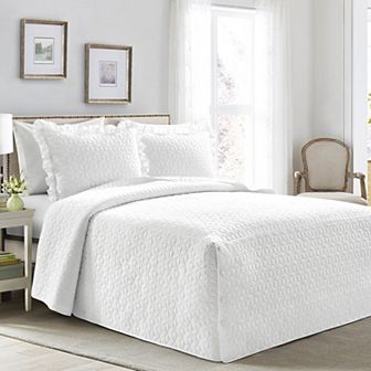 Lush Decor French Country Geo Ruffle Skirt Bedspread and Sham Set