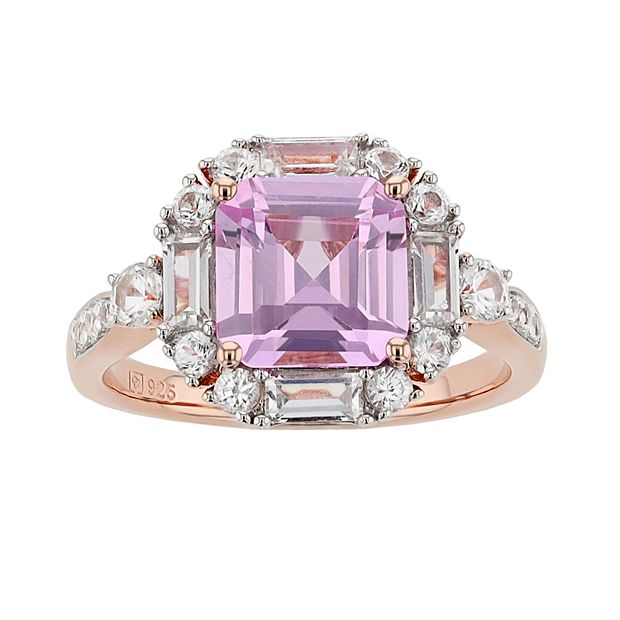 Lab-Created Pink Sapphire Leaf Statement Ring (2 Ct. t.w.) in 14K Gold-Plated Sterling Silver - Pink Sapphire