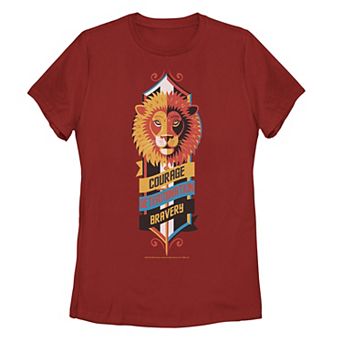 Juniors' Harry Potter Gryffindor Courage Determination Bravery Logo Tee