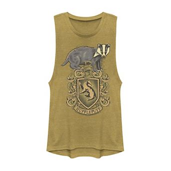 Juniors' Harry Potter Hufflepuff Badger Crest Muscle Tank Top