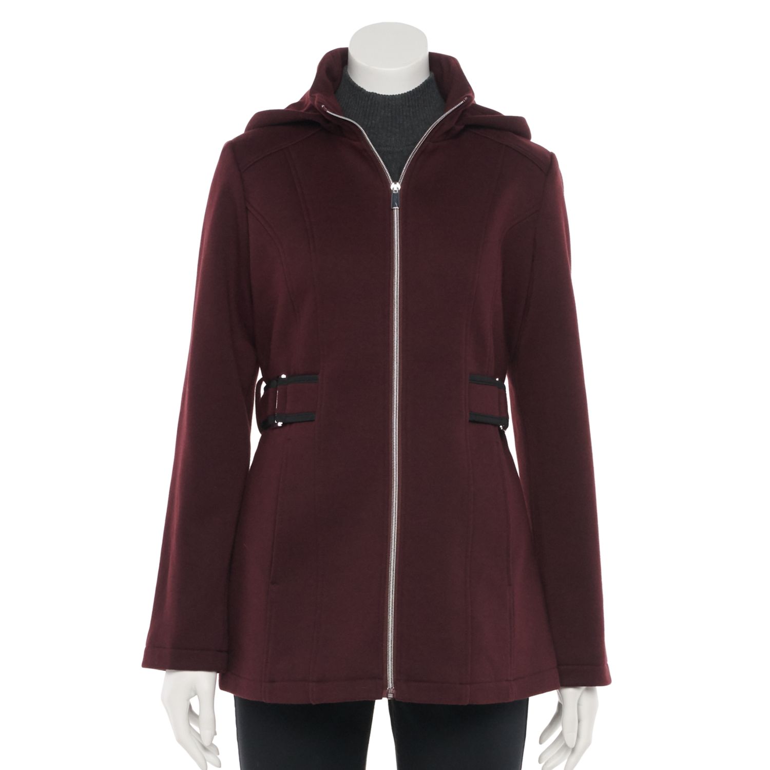 petite hooded fleece jacket