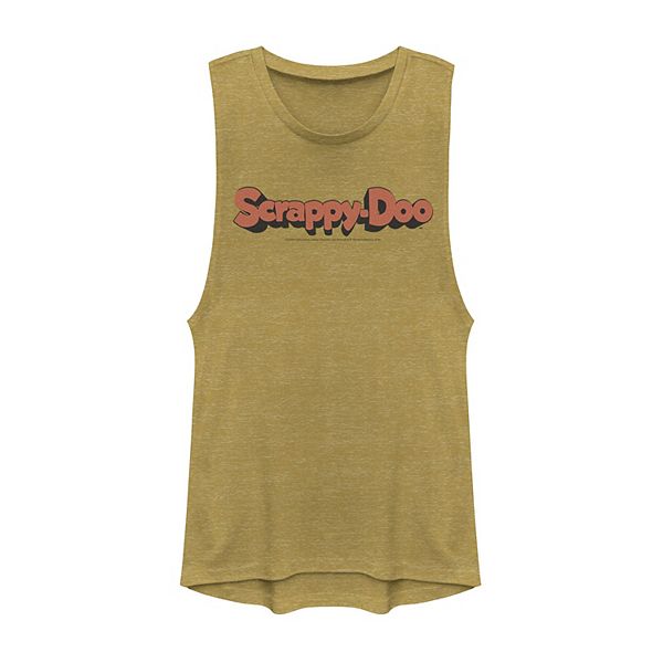 Juniors Scooby Doo Scrappy Doo Logo Muscle Graphic Tee