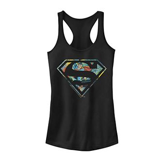 Juniors' DC Comics Superman Face Logo Tank Top