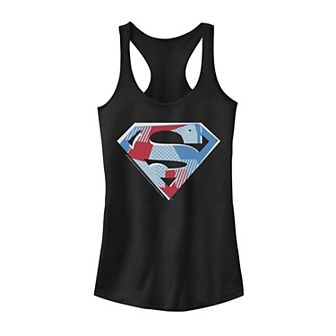 Juniors' DC Comics Superman Cutout Logo Graphic Tank Top