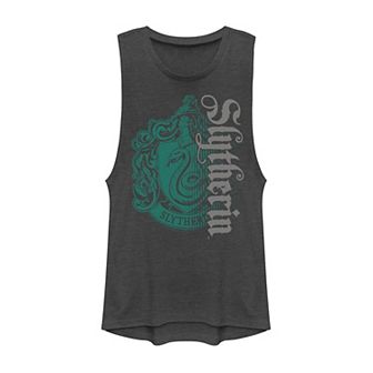 Juniors' Harry Potter Slytherin Dark Badge Logo Muscle Tank Top