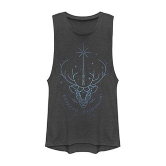 Juniors' Harry Potter Patronus Stag Head Line Art Muscle Tank Top