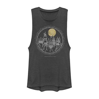 Juniors' Harry Potter Hogwarts Line Art Circle Muscle Tank Top