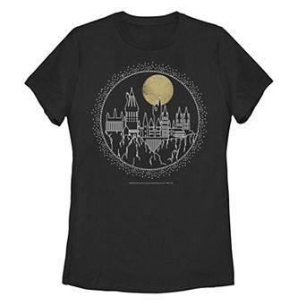 Juniors' Harry Potter Hogwarts Line Art Circle Graphic Tee
