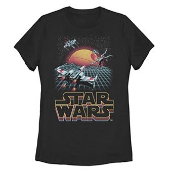 Juniors' Star Wars Retro X-Wing Grid Tee