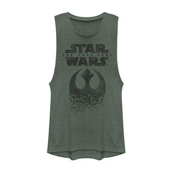 Juniors' Star Wars The Last Jedi Rebel Logo Disintegrated Muscle Tank Top