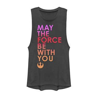 Juniors' Star Wars Gradient "May The Force Be With You" Muscle Tank Top