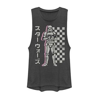 Juniors' Star Wars Stormtrooper Checkered Kanji Muscle Tank Top