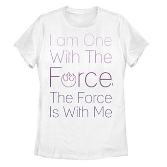 Juniors' Star Wars Rogue One I Am One With The Force Tee