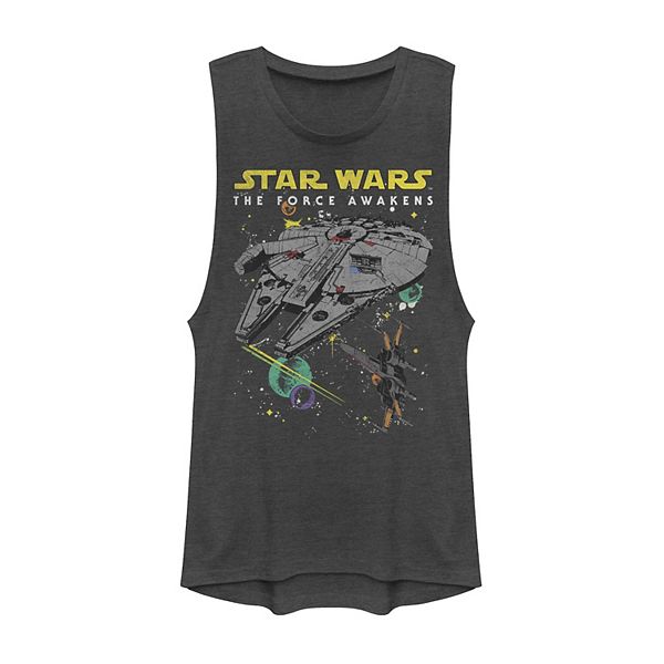 Juniors' Star Wars The Force Awakens Classic Ships Muscle Tank Top