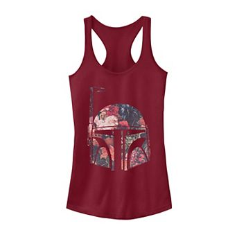 Juniors' Star Wars Boba Fett Floral Print Helmet Tank Top