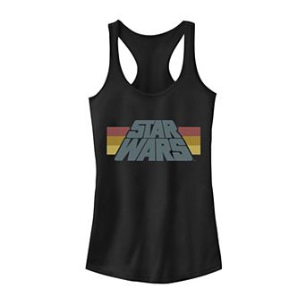 Juniors' Star Wars Classic Stripe Logo Tank Top