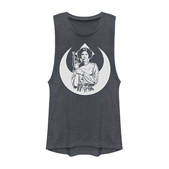 Juniors' Star Wars Simple Rebel Princess Muscle Tank Top