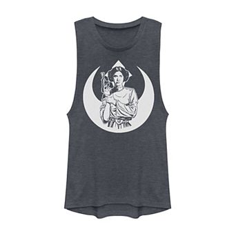 Juniors' Star Wars Simple Rebel Princess Muscle Tank Top
