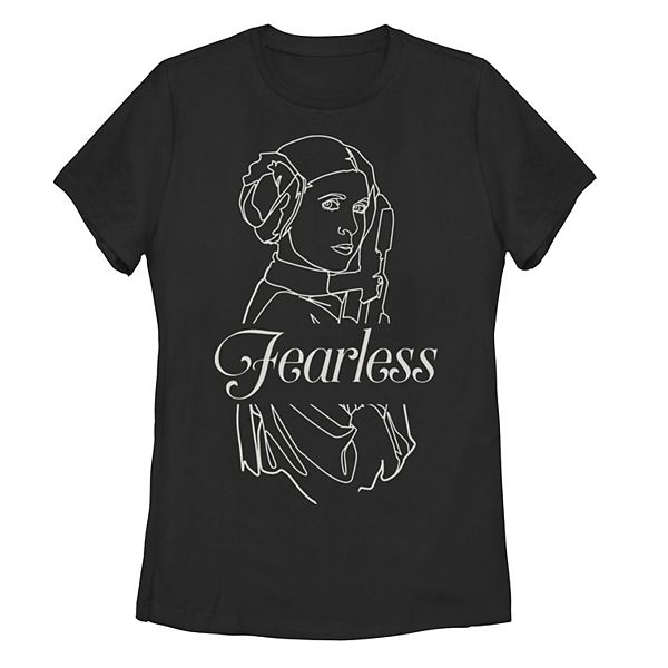 Juniors' Star Wars Princess Leia Fearless Outline Tee