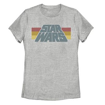 Juniors' Star Wars Classic Stripe Logo Tee