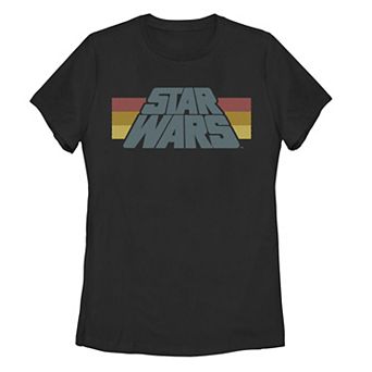 Juniors' Star Wars Classic Stripe Logo Tee